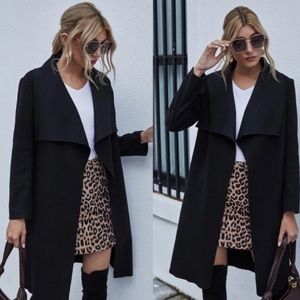 WIDE LAPEL TIE WAIST LIGHT OUTERWEAR